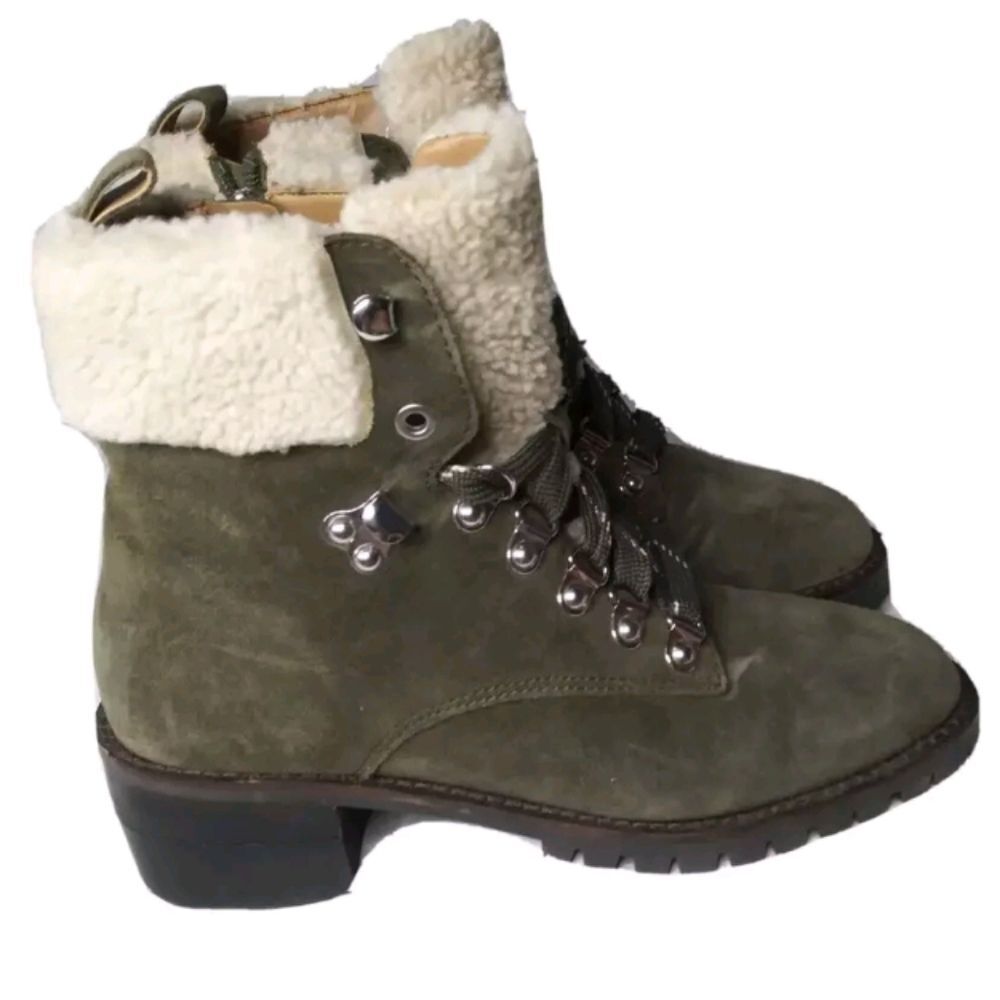 Rebecca Minkoff Jaylin Combat Boots Women’s Size 6.5 M Olive Green Suede
